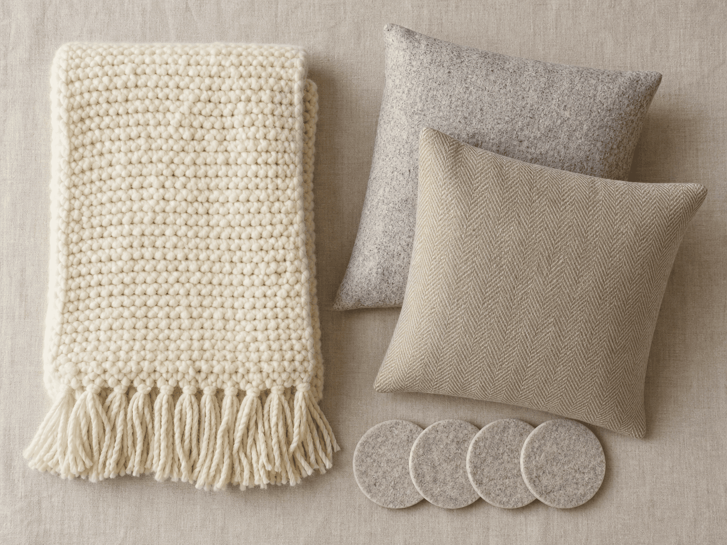 Everything included in the Sofa Layering Trio, laid out